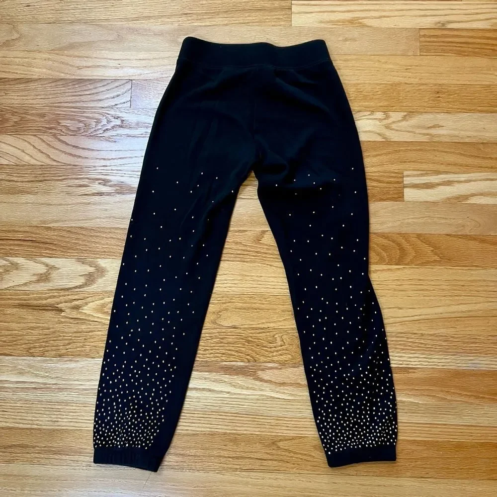 Justice Active Black Fleece Tapered Pants